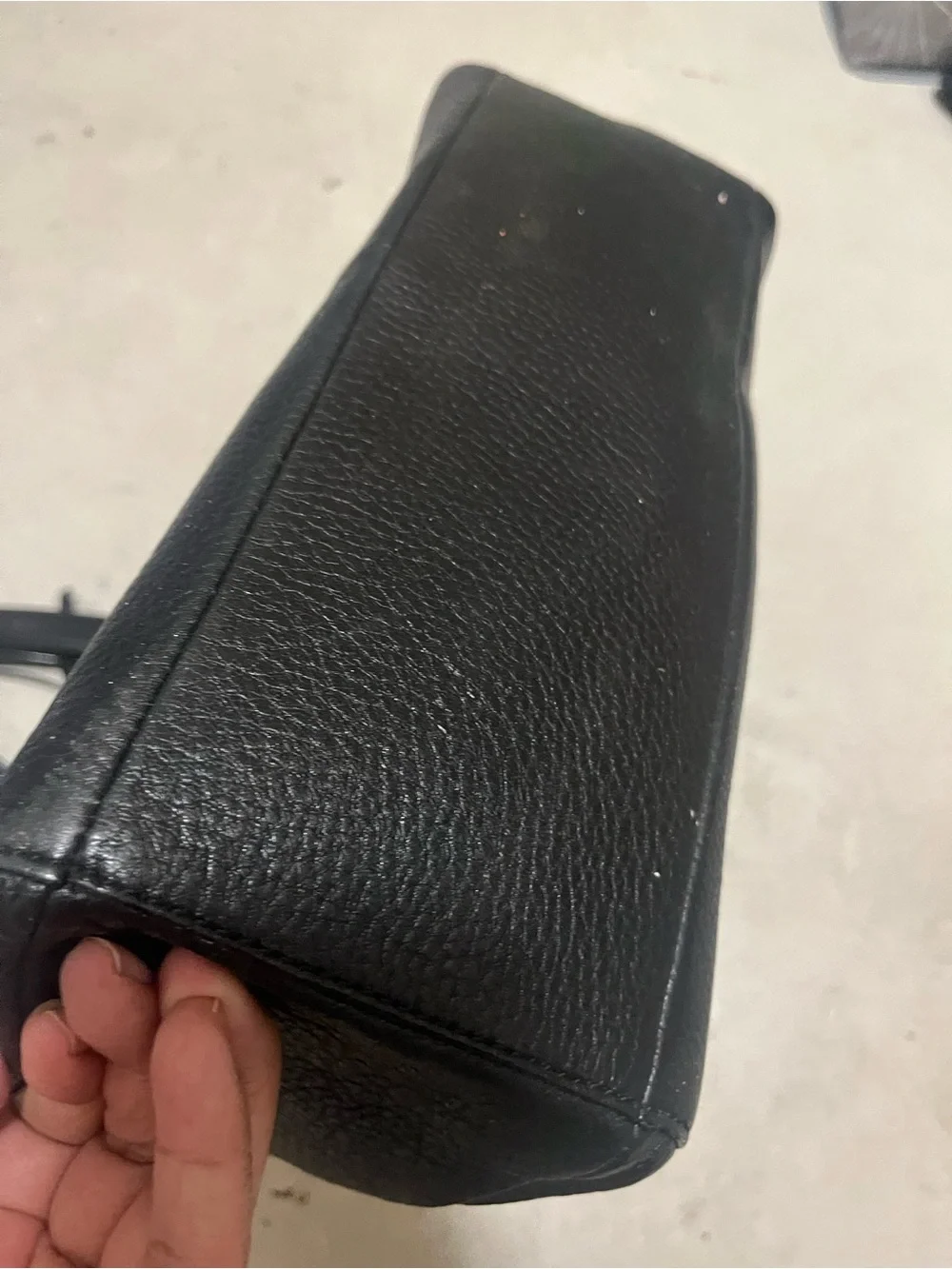 kate spade Black Pebbled Leather Satchel with Gold Hardware